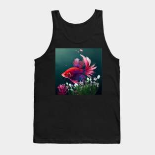 Floral betta fish Tank Top